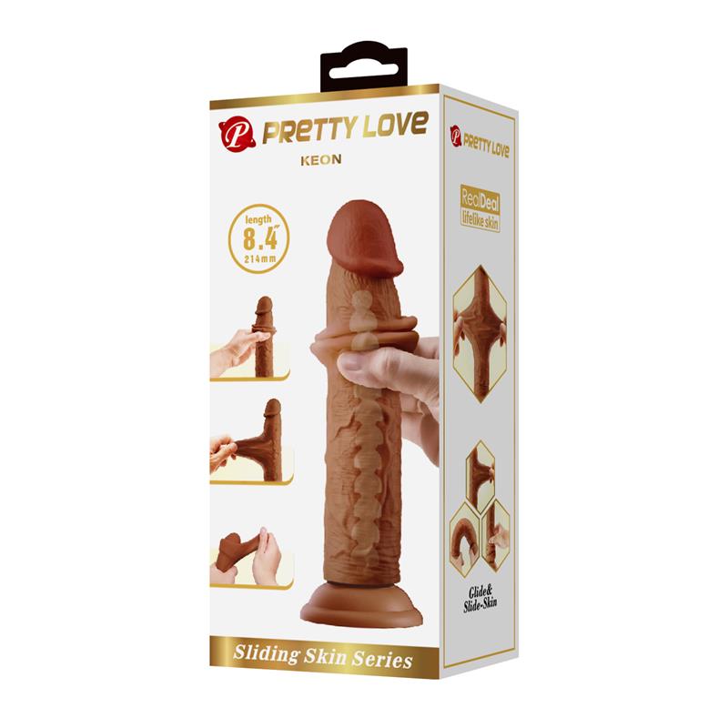 Dildo con Piel Deslizante Retractil 21.4 cm