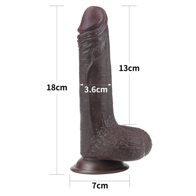 Dildo con Piel Retractil 7 Negro 13