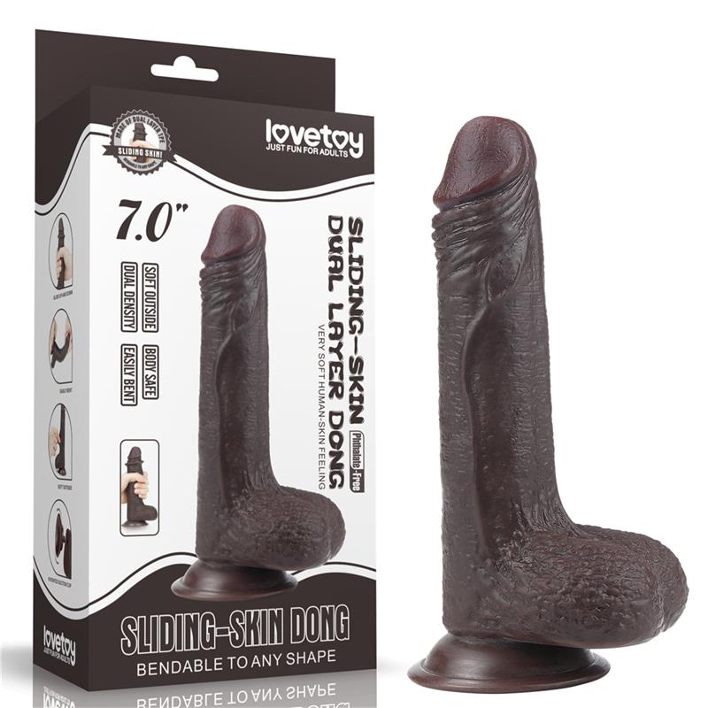 Dildo con Piel Retractil 7 Negro 15