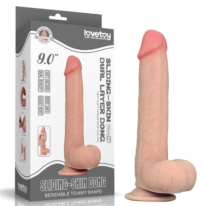 Dildo con Piel Retractil 9 Natural 9