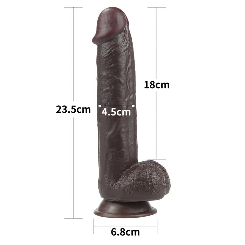 Dildo con Piel Retractil 9 Negro 16