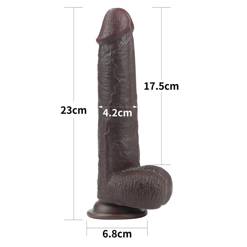 Dildo con Piel Retractil 9 Negro 15