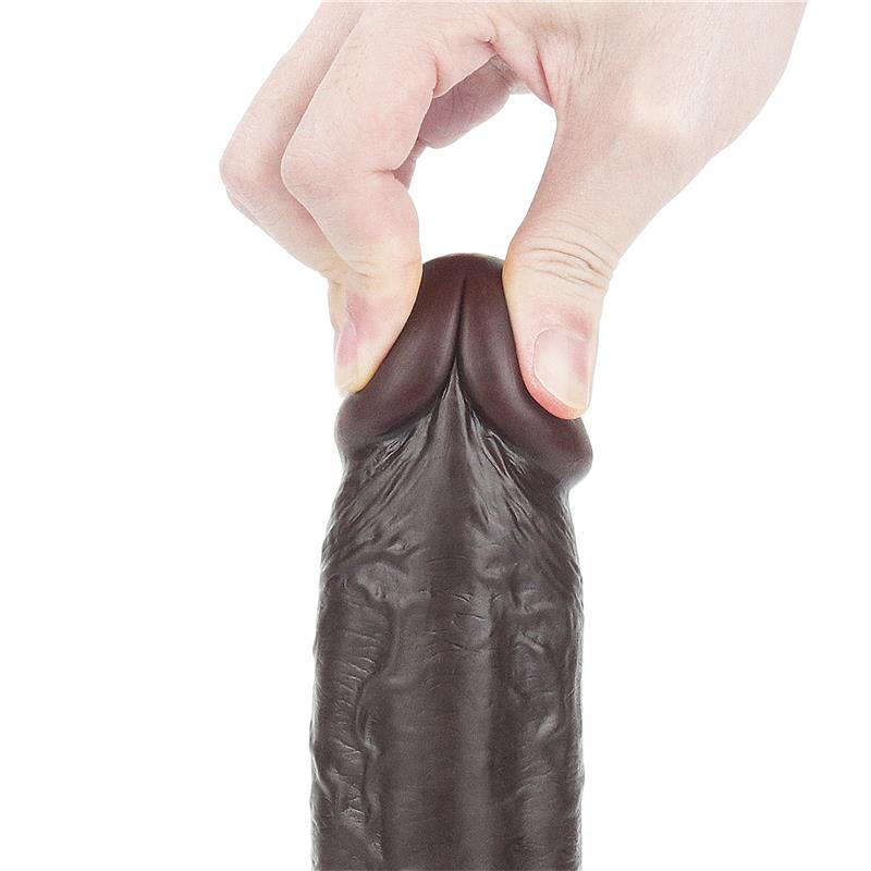 Dildo con Piel Retractil 9 Negro 8