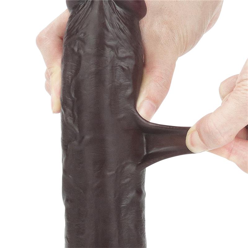 Dildo con Piel Retractil 9 Negro 9