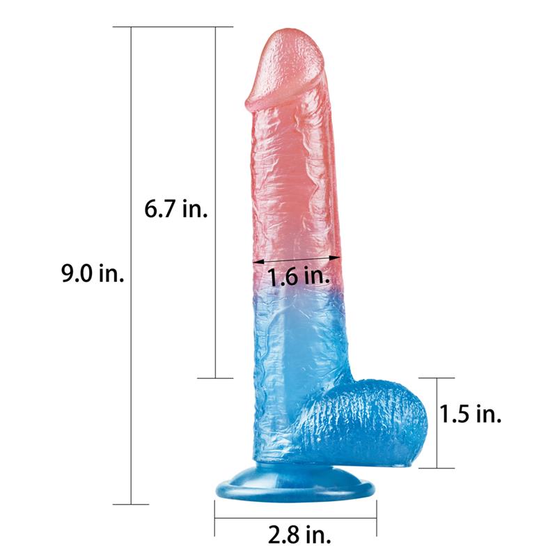 Dildo Dazzle Studsv 9 Rosa y Azul 2
