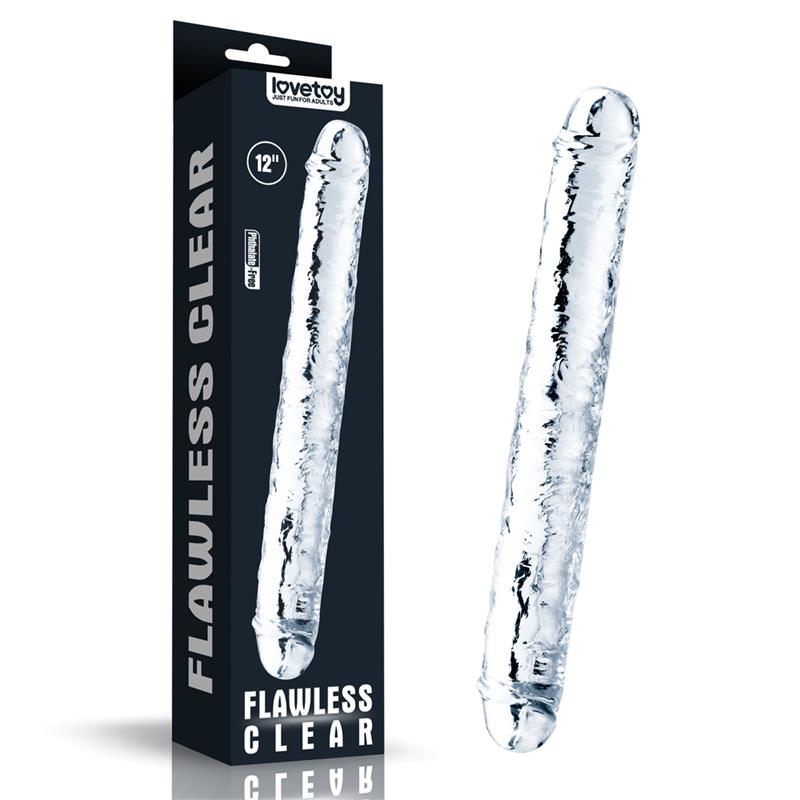 Dildo Doble Flawless Clear 12 Transparente 2