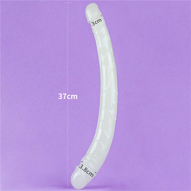 Dildo Doble Lumino 14.5 Luz Azul 7