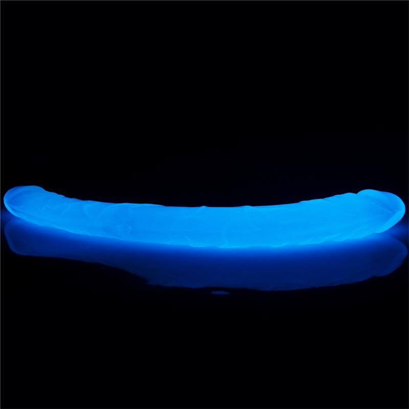 Dildo Doble Lumino 14.5 Luz Azul 4