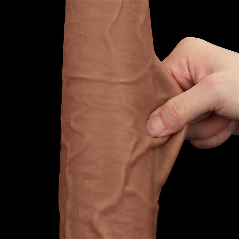 Dildo Dual Density Piel Deslizante Retractil 13.5