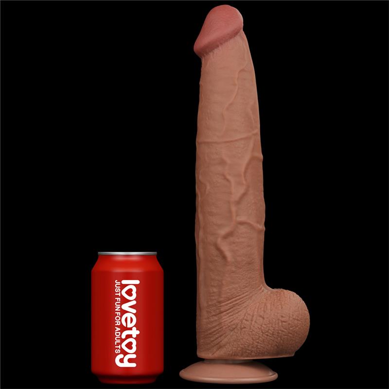 Dildo Dual Density Piel Deslizante Retractil 13.5