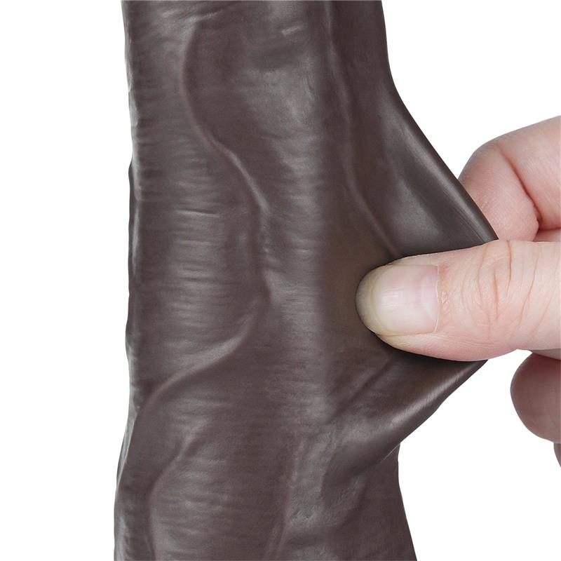 Dildo Dual Density Piel Deslizante Retractil 8.5