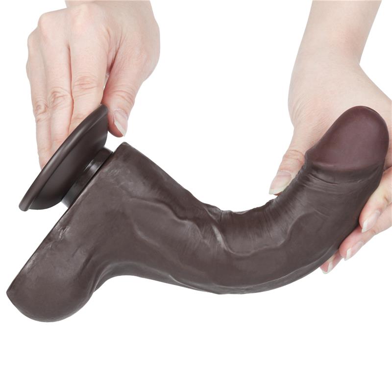 Dildo Dual Density Piel Deslizante Retractil 8.5