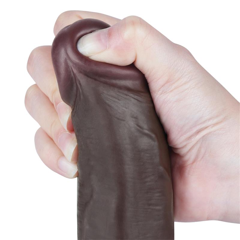 Dildo Dual Density Piel Deslizante Retractil 8.5
