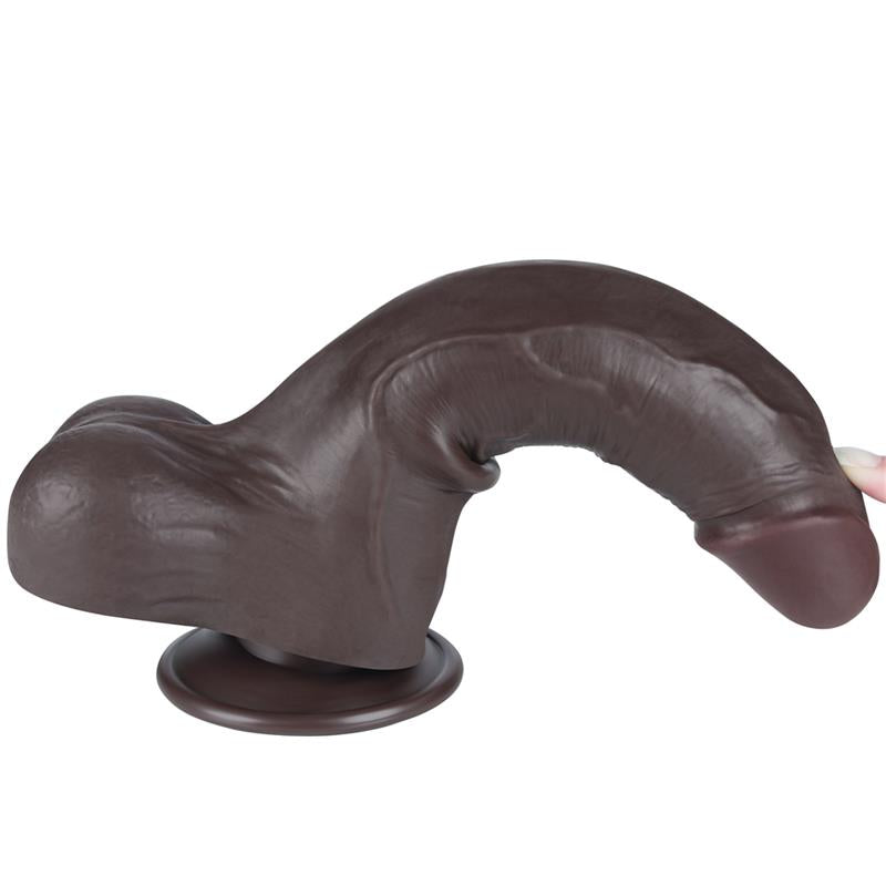 Dildo Dual Density Piel Deslizante Retractil 8.5