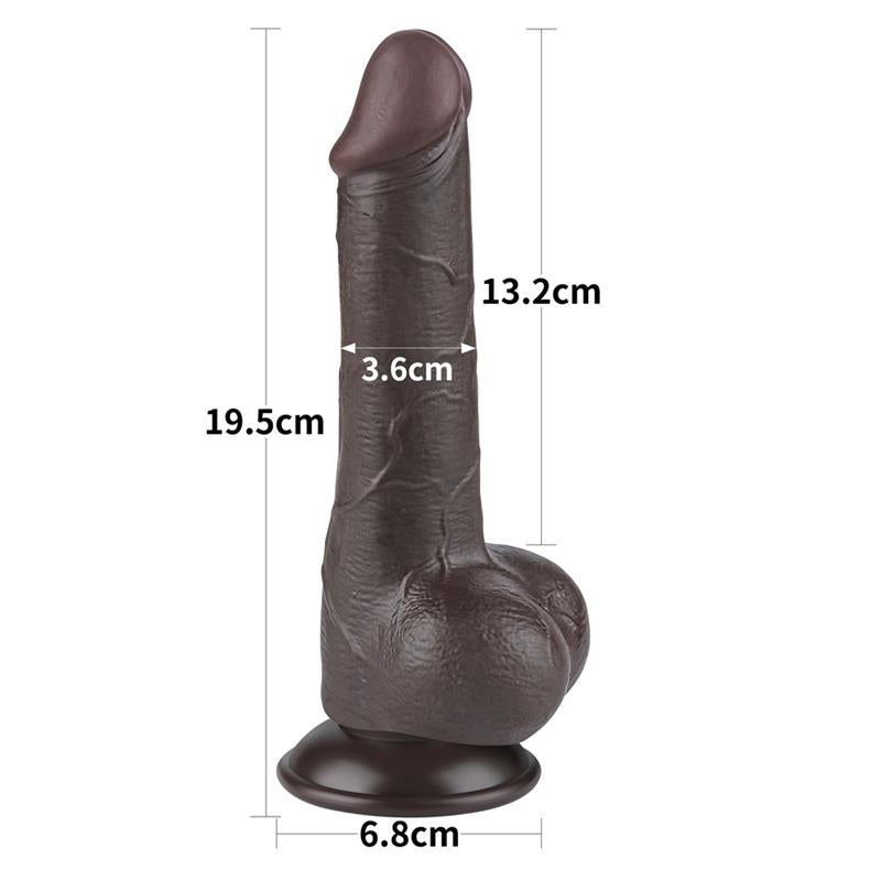 Dildo Dual Layer Piel Deslizante Retractil 7.5