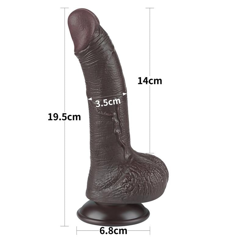 Dildo Dual Layer Piel Deslizante Retractil 7.5