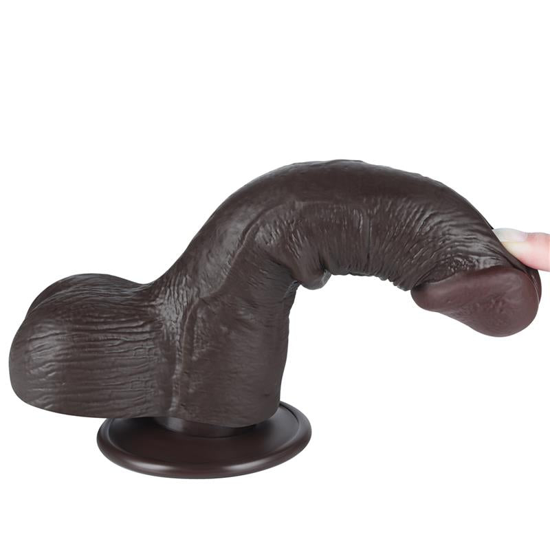 Dildo Dual Layer Piel Deslizante Retractil 7.5