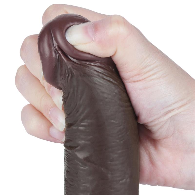 Dildo Dual Layer Piel Deslizante Retractil 7.5