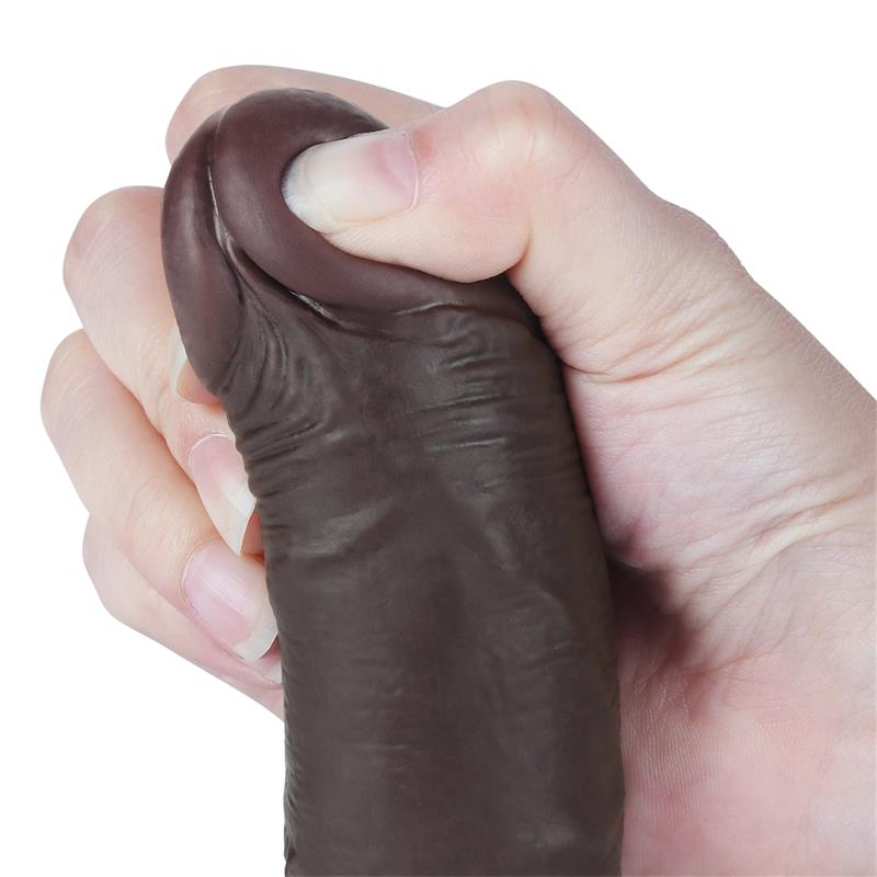 Dildo Dual Layer Piel Deslizante Retractil 7.5