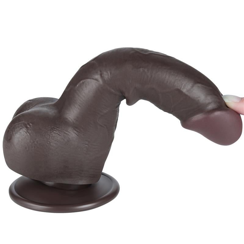 Dildo Dual Layer Piel Deslizante Retractil 7.5