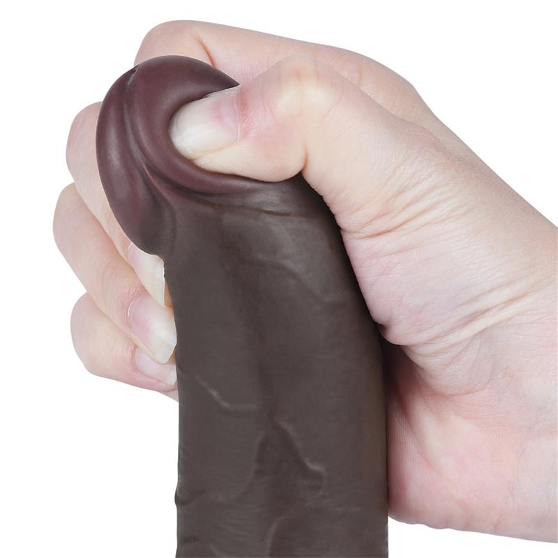 Dildo Dual Layer Piel Deslizante Retractil 7.5