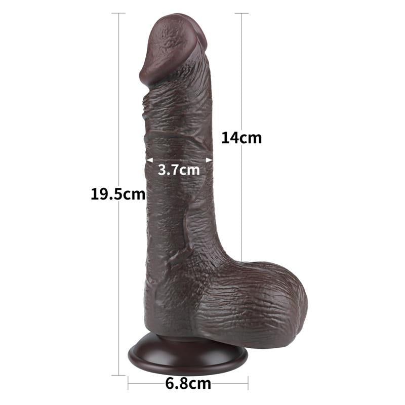 Dildo Dual Layer Piel Deslizante Retractil 7.5