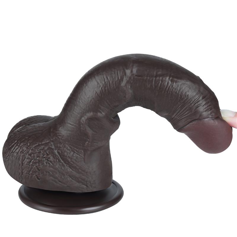 Dildo Dual Layer Piel Deslizante Retractil 7.5