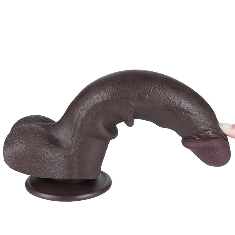 Dildo Dual Layer Piel Deslizante Retractil 8.5