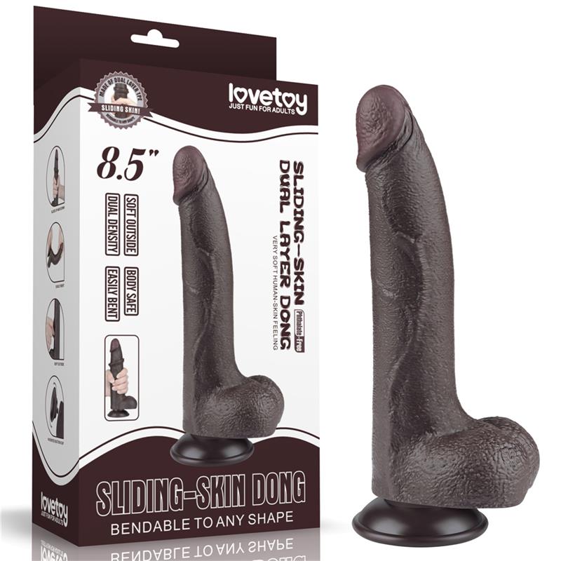 Dildo Dual Layer Piel Deslizante Retractil 8.5