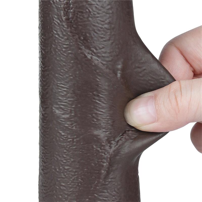 Dildo Dual Layer Piel Deslizante Retractil 8.5