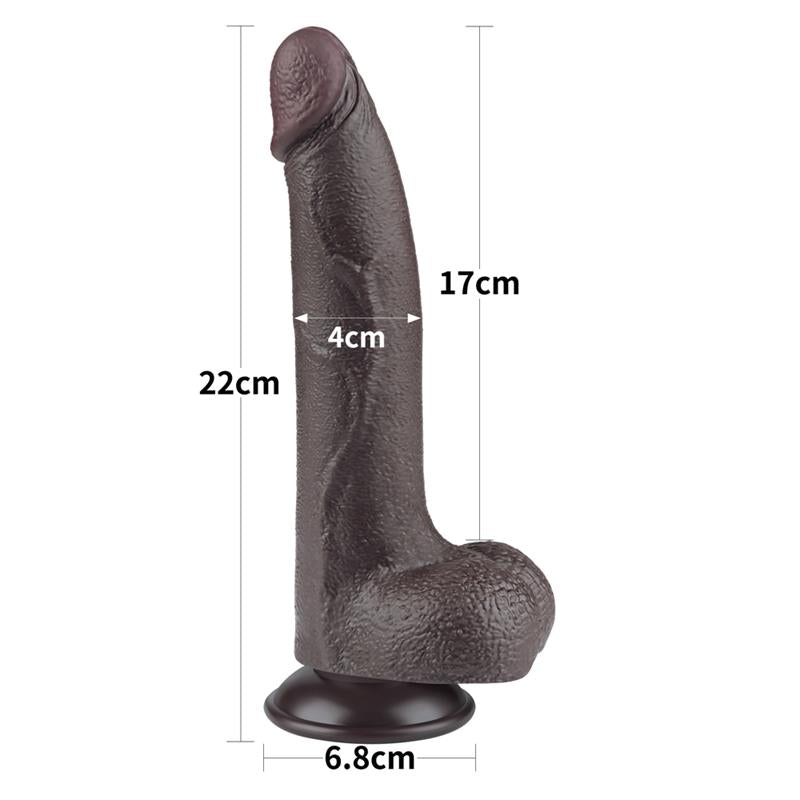 Dildo Dual Layer Piel Deslizante Retractil 8.5