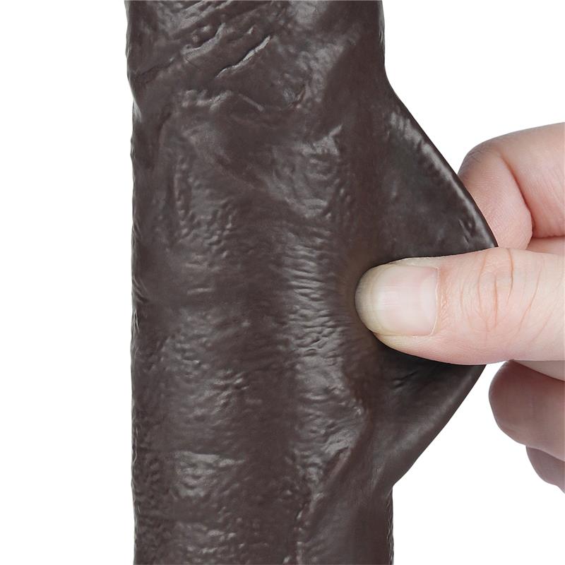 Dildo Dual Layer Piel Deslizante Retractil 9.5