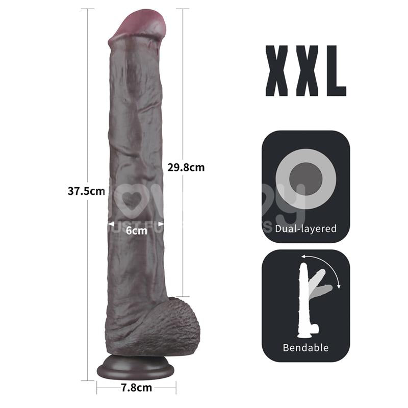 Dildo Dual Layered Articulable XXL 14.5