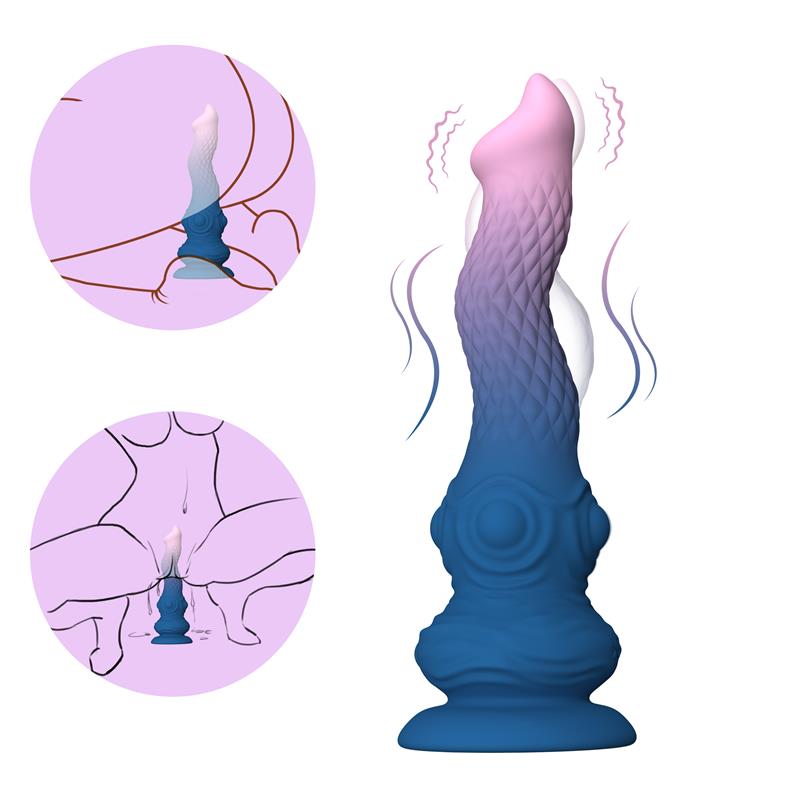 Dildo Fantasía Vibración, Oscilación y Ventosa 23.3 cm 2