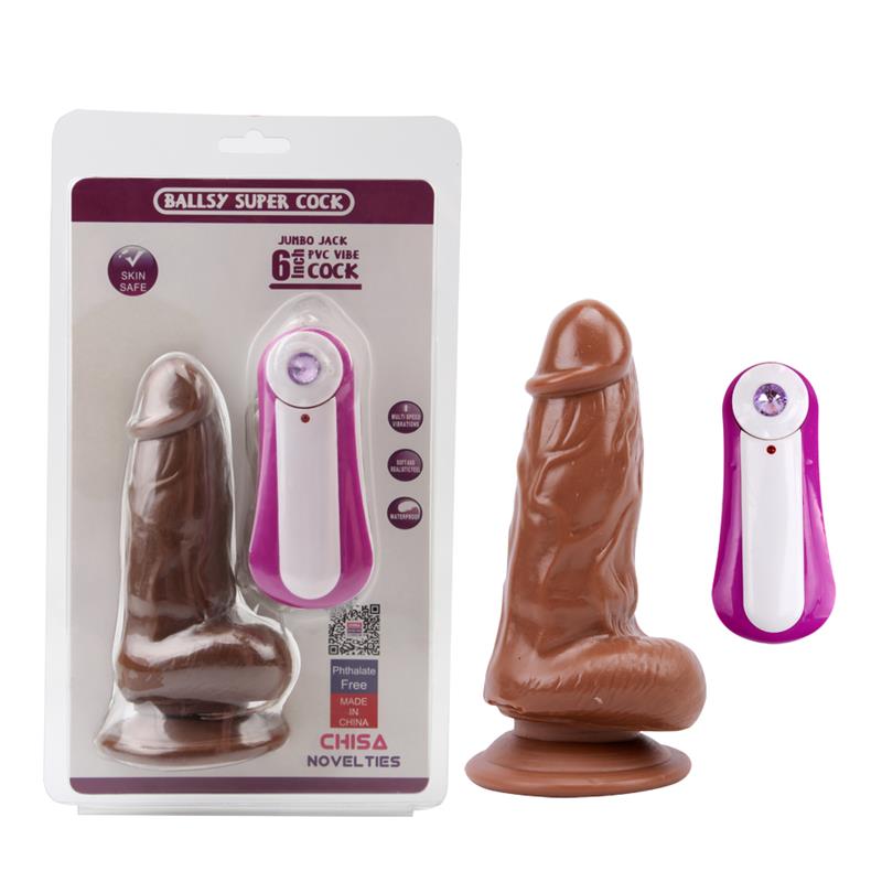 Dildo Jumbo Jack 6 con Vibración marrón 7
