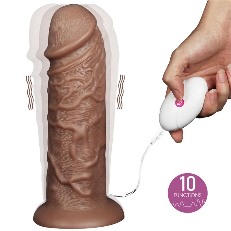 Dildo King 10.5 con Vibración Chubby Marrón 9