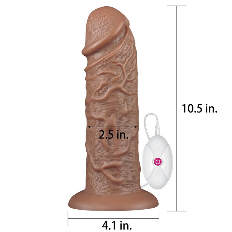 Dildo King 10.5 con Vibración Chubby Marrón 10