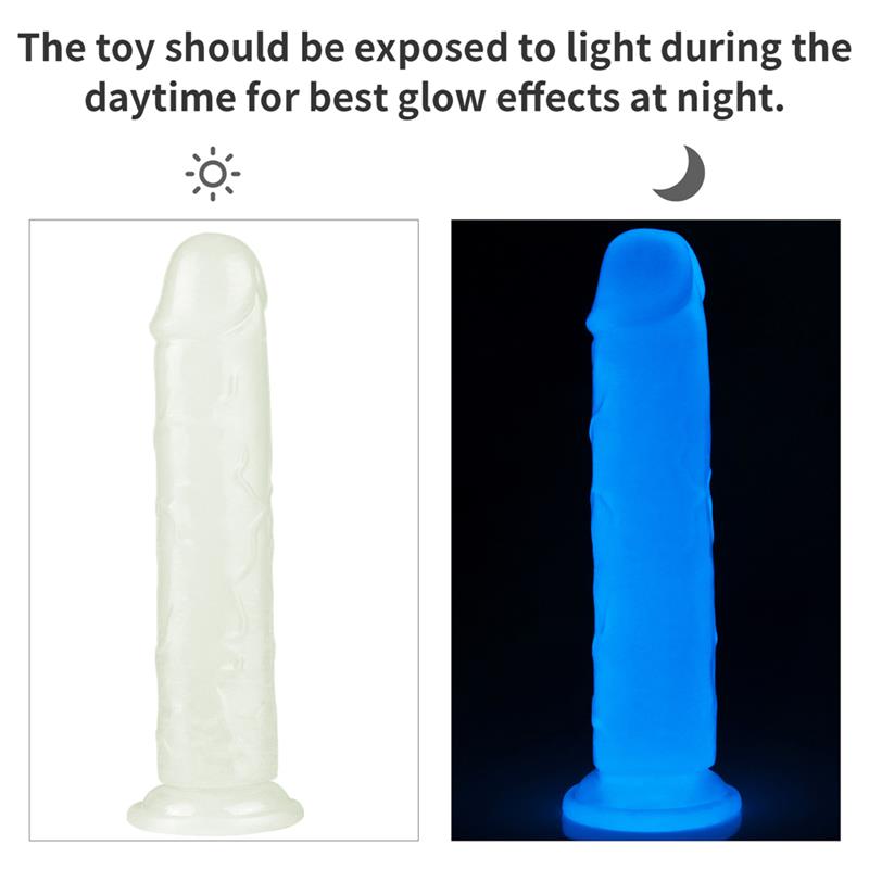 Dildo Lumino 8 Luz Azul 10