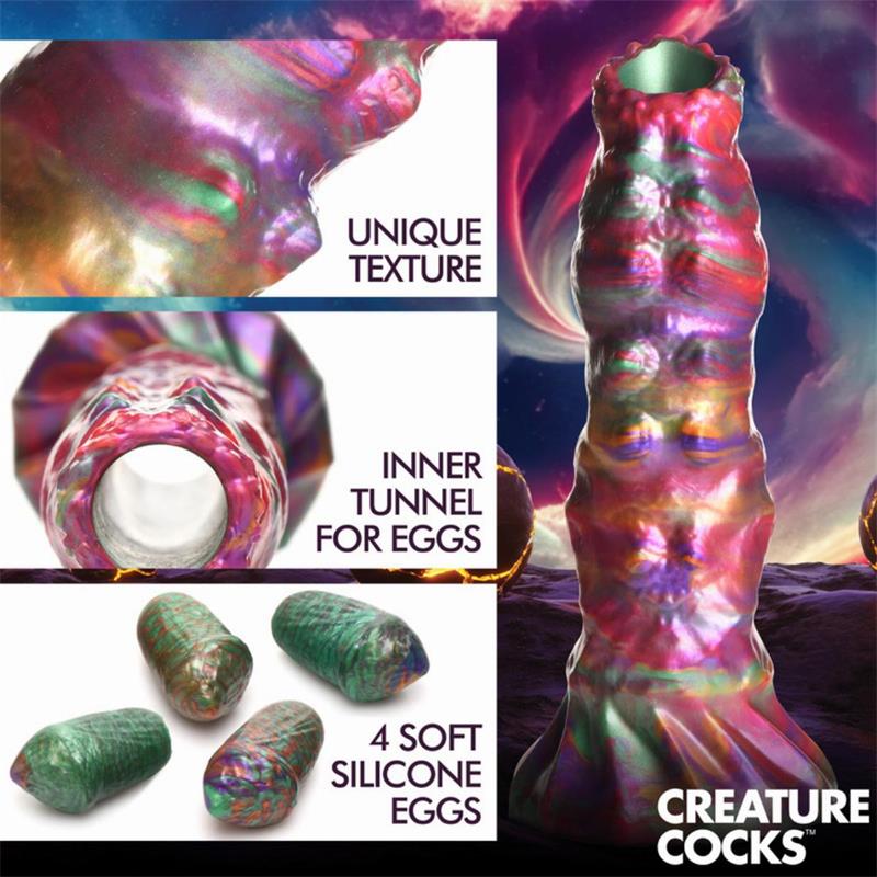 Dildo Ovipositor con 4 Huevos de Silicona 9