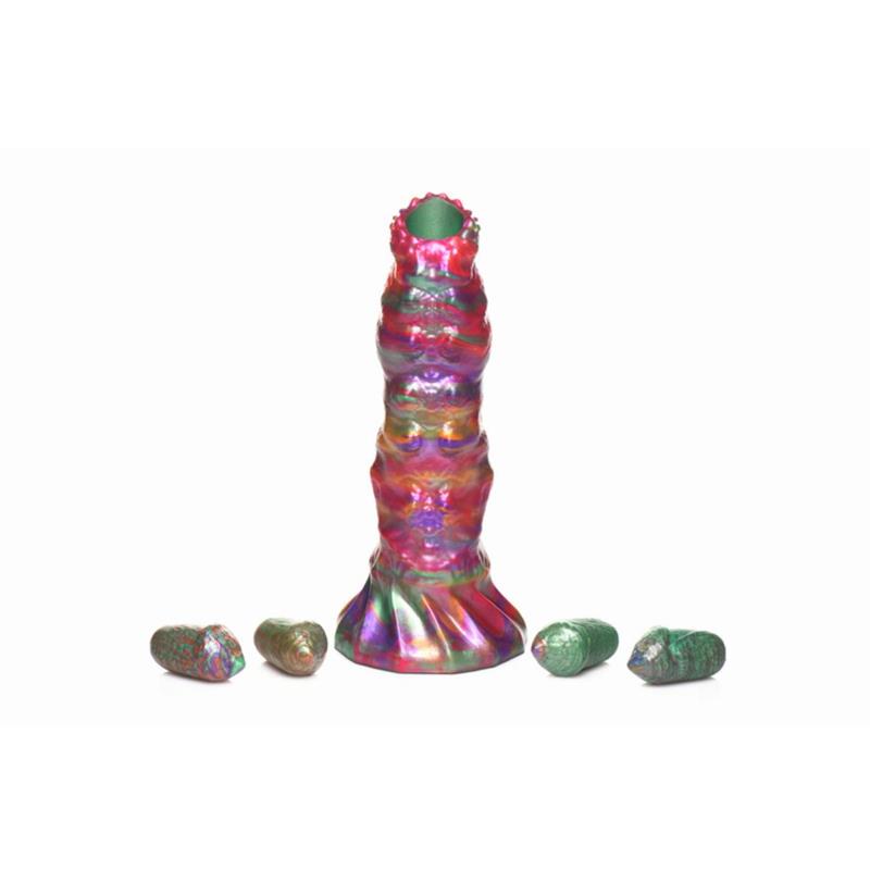 Dildo Ovipositor con 4 Huevos de Silicona 9