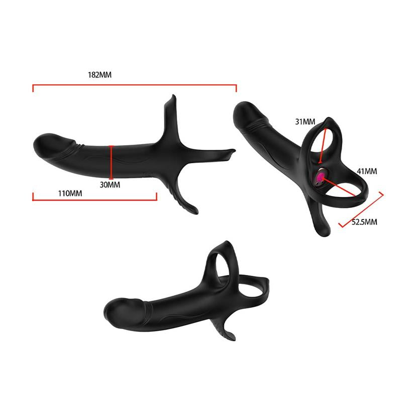 Dildo para Penetración Doble con Vibración 14