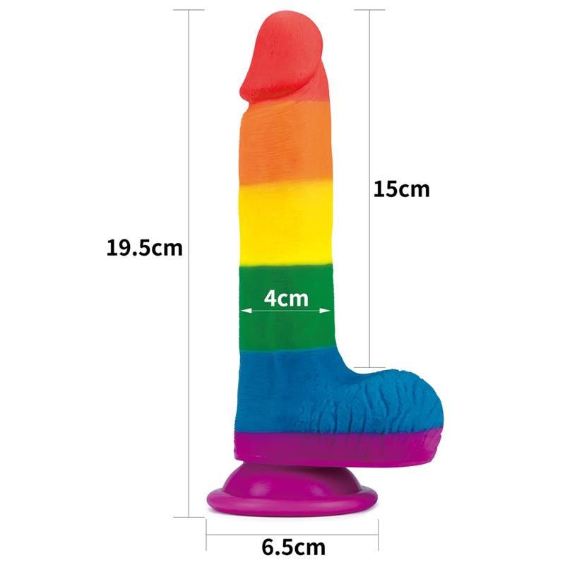 Dildo Prider 7.5 Silicona Líquida LGBT 10