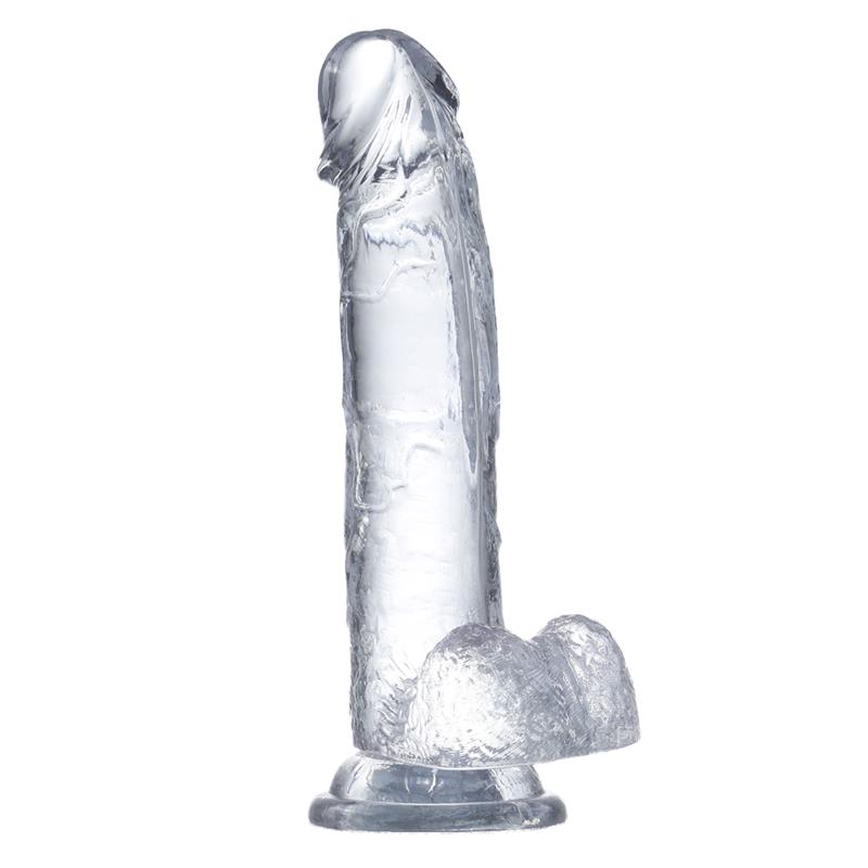 Dildo Realista con Testículos Material Cristalino 18 cm 4