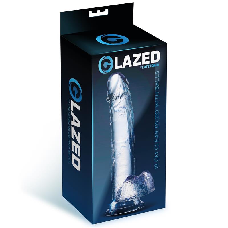 Dildo Realista con Testículos Material Cristalino 18 cm 2