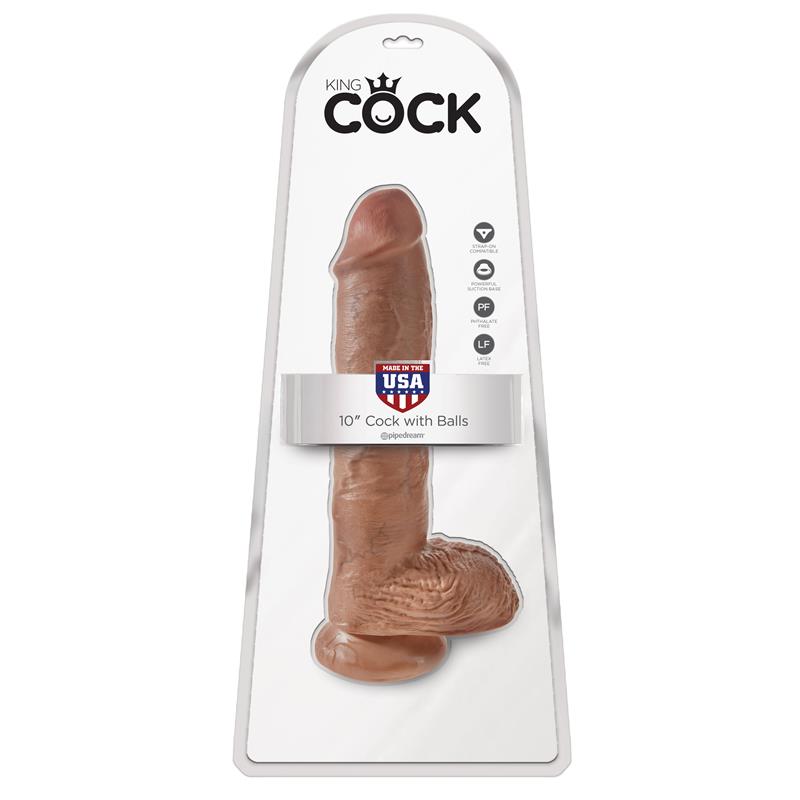 Dildo Reaslista con Testículos 10 Bronceado