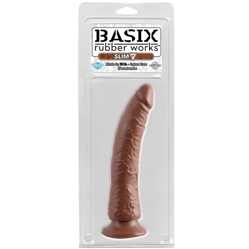 Dildo Slim 17,78 cm con Ventosa - Color Marrón
