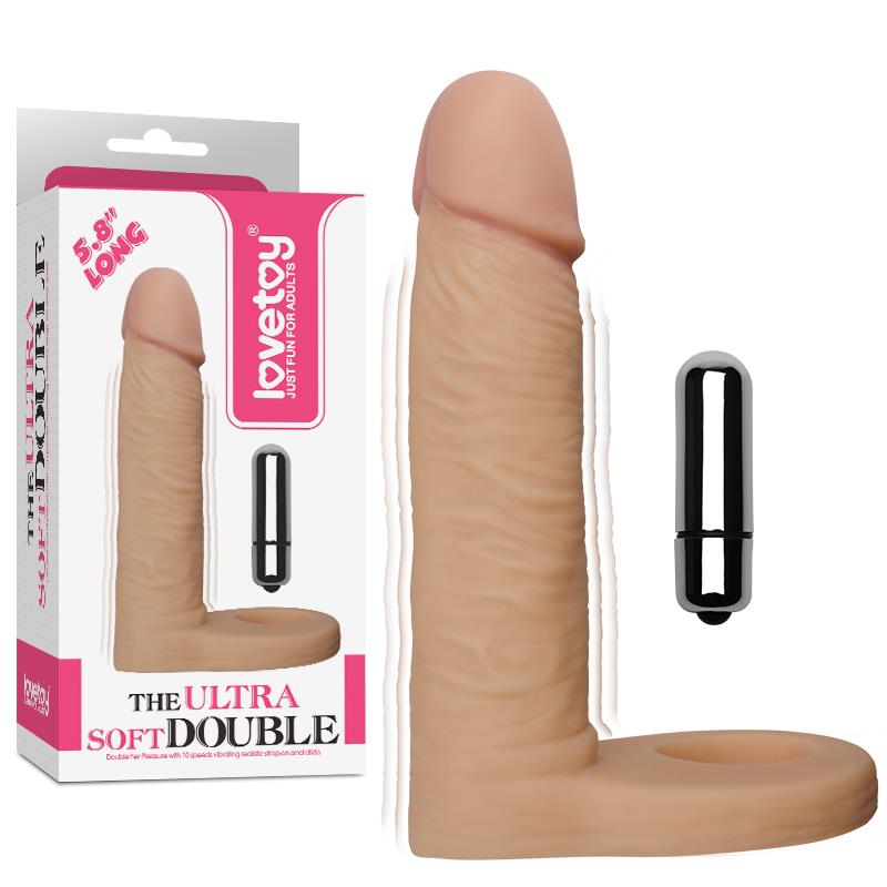 Dildo The Ultra Soft Double con Vibración 5.8 Natural 6