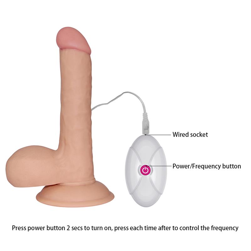 Dildo The Ultra Soft Dude con Vibración 7.5 Natural 6
