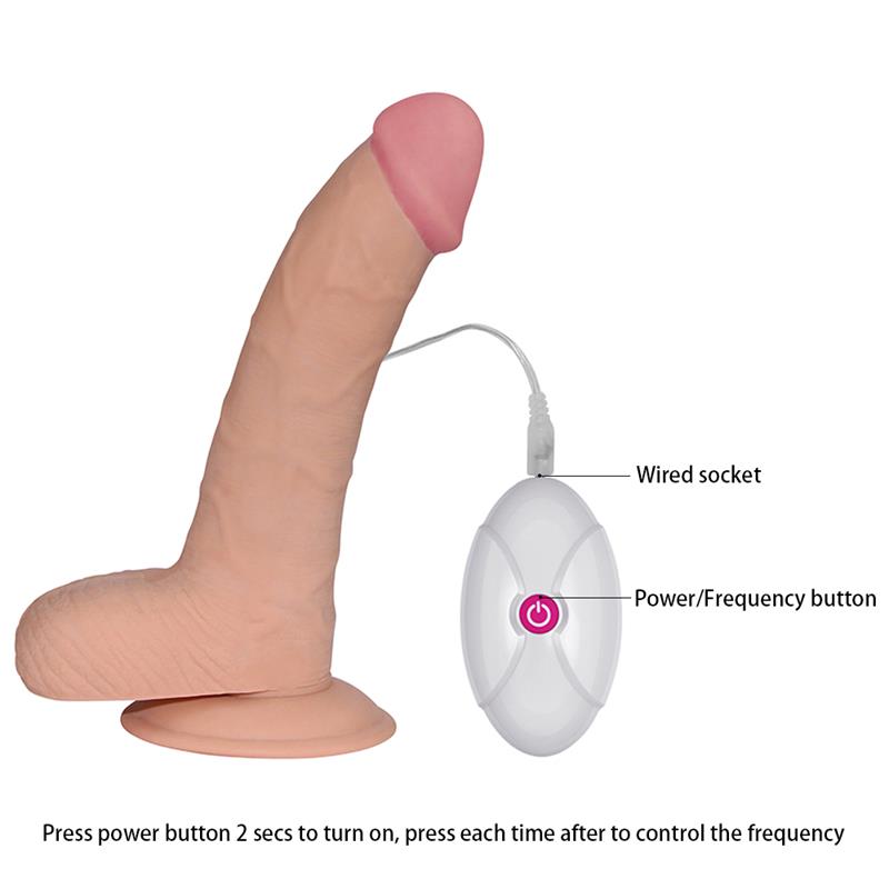 Dildo The Ultra Soft Dude con Vibración 8.8 Natural 6