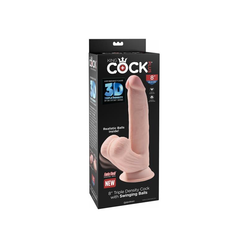 Dildo Triple Densidad Testiculos Oscilantes 8 6